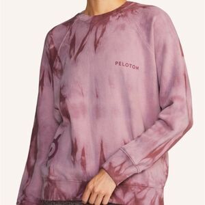 Spiritual Gangster x Peloton Purple Tie-Dye Sweatshirt Small Raglan Crewneck